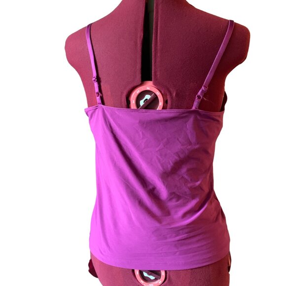 Tommy Hilfiger Magenta Cami Top – Adjustable Straps – Ruched Seams – Size L - Picture 5 of 9